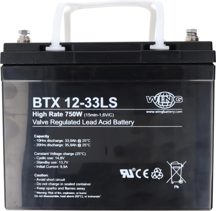 Produktbild XCell Wing BTX12-33LS 12V 33Ah high rate hochstromfähig Bleiakku AGM Blei Gel Akku (12 V, 33 Ah)