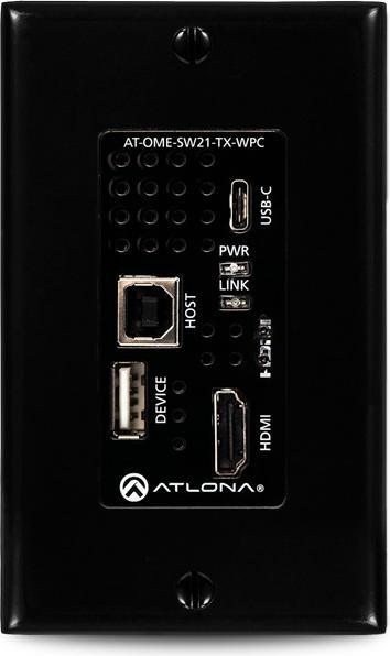 Produktbild Atlona Wallplate HDBaseT transmitter for HDMI and USB-C with USB hub