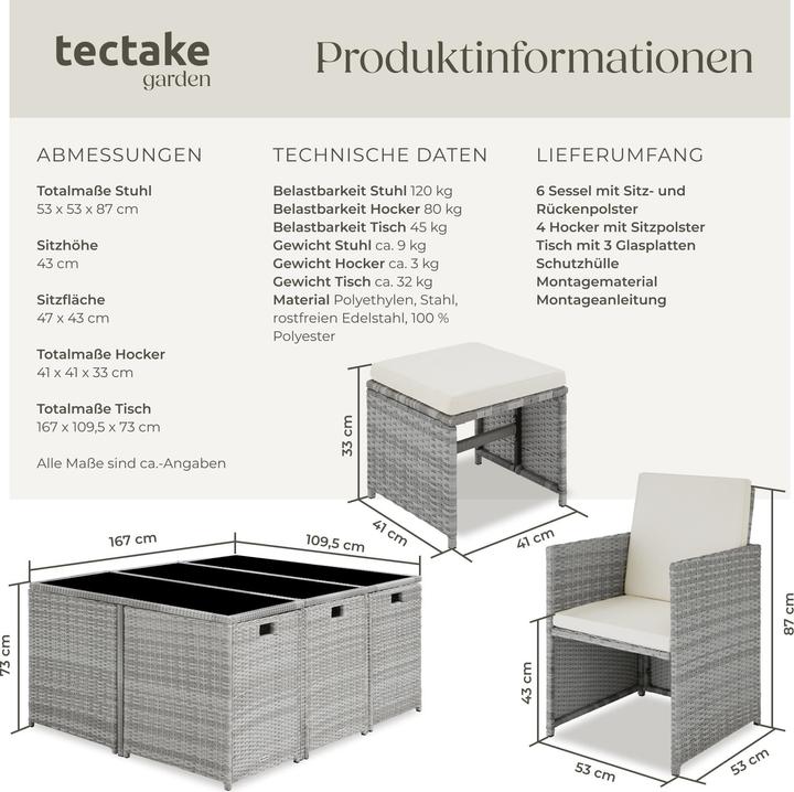 Image du produit tectake Salon de jardin MALAGA