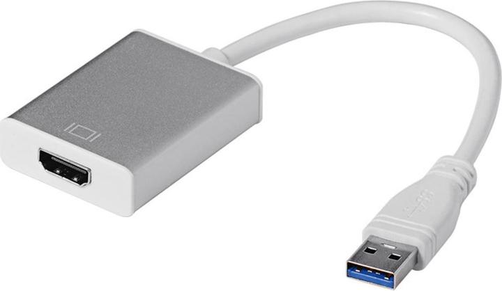 Produktbild JTI USB 3.0-auf-HDMI-Adapter - Silber (HDMI, 18 cm)