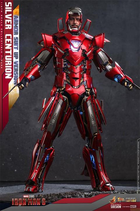 Immagine prodotto Hot Toys Statuetta di Iron Man 3 Movie Masterpiece 1/6 Silver Centurion (Armor Suit Up Version) 32 cm