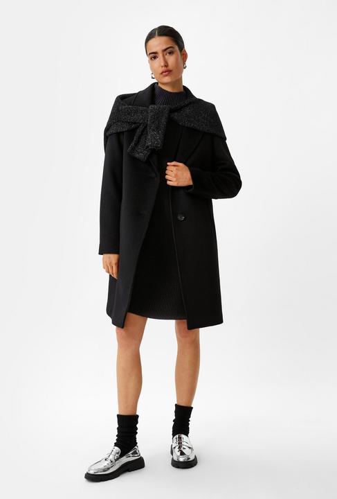 Image du produit Comma Kleid Geripptes Strickkleid aus Wollmix (36)