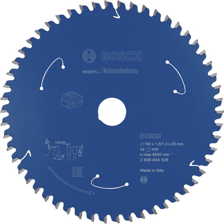 Actual product image Bosch Professional Zubehör Circular saw blade Expert for Aluminium for cordless saws,160 x 1,8/1,3 x 20, 54 teeth