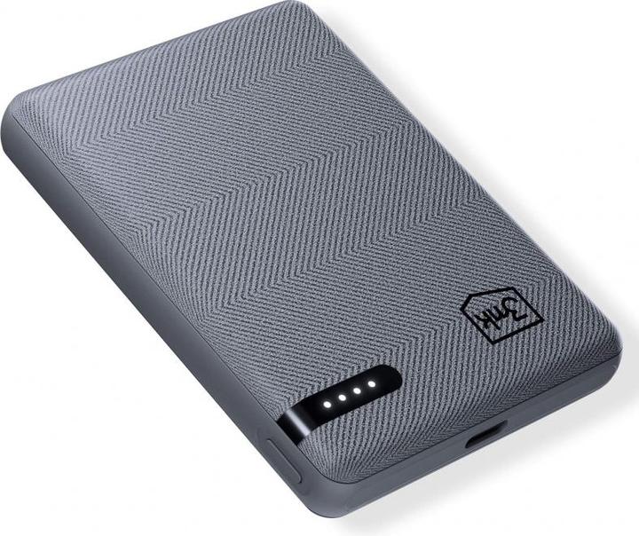 Actual product image 3MK Powerbank Pocket Powerbank 5000mAh 12W USB-C szary/gray (5000 mAh, 12 W)