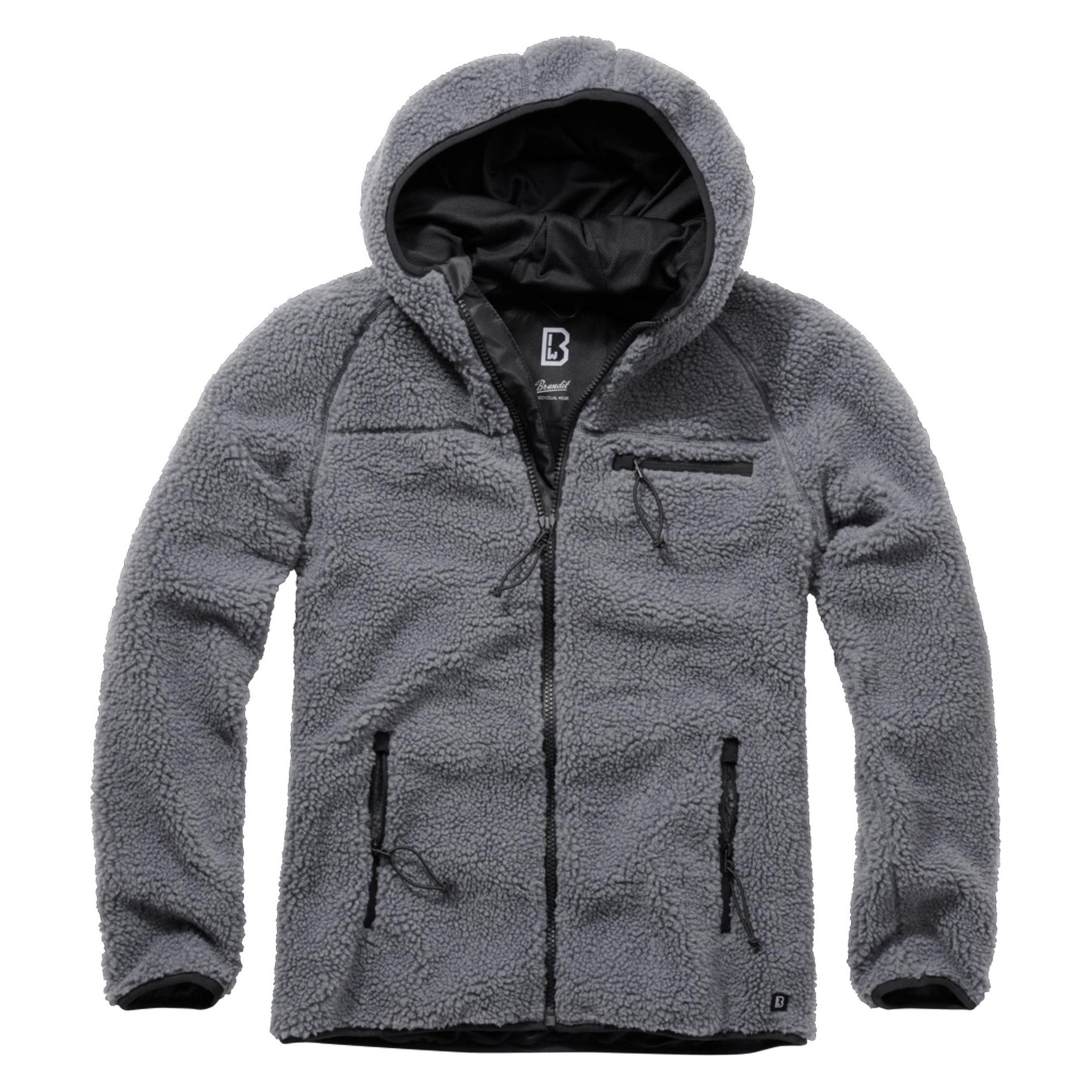 Brandit, Herren, Outdoorjacken, Teddyfleece Worker Jacket - 12256 (M), Grau, M
