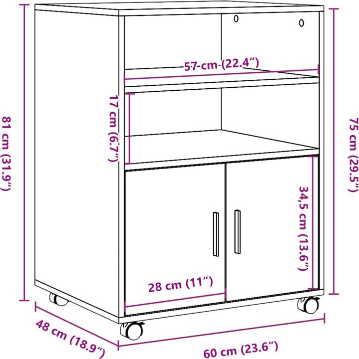 Actual product image VidaXL Roller cabinet