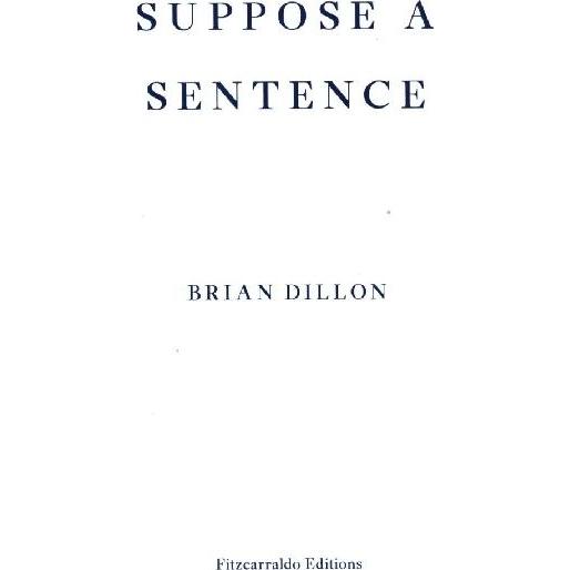 Suppose a Sentence, Belletristik von Brian Dillon