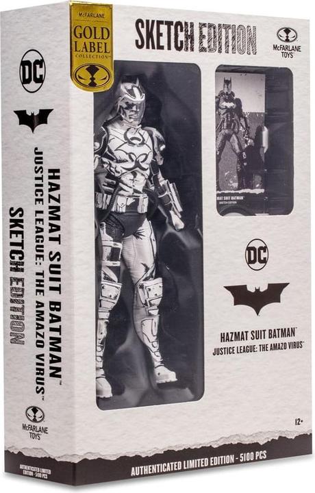 Actual product image McFarlane DC Multiverse Action Figure Hazmat Suit Batman (Line Art) (Gold Label) 18 cm