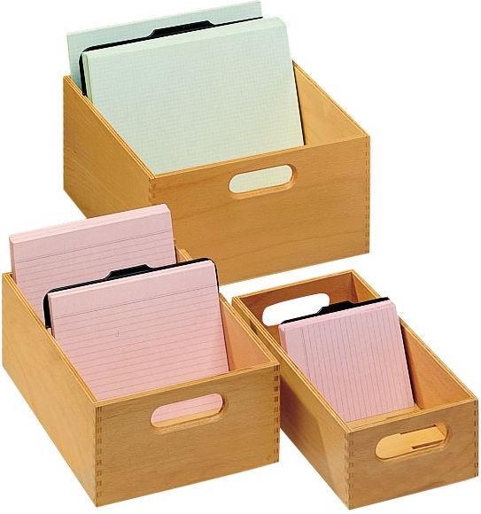 Actual product image Han Card index box made of wood A6 landscape (A6)