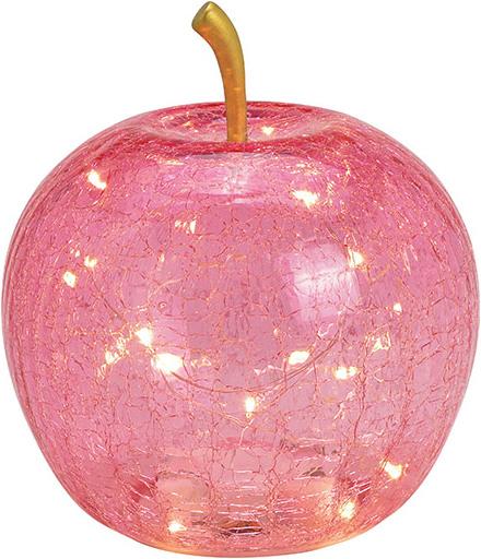 Produktbild G. Wurm Apfel mit 20er LED aus Glas Pink/Rosa (B/H/T) 16x1 (16 x 17 x 16 cm)