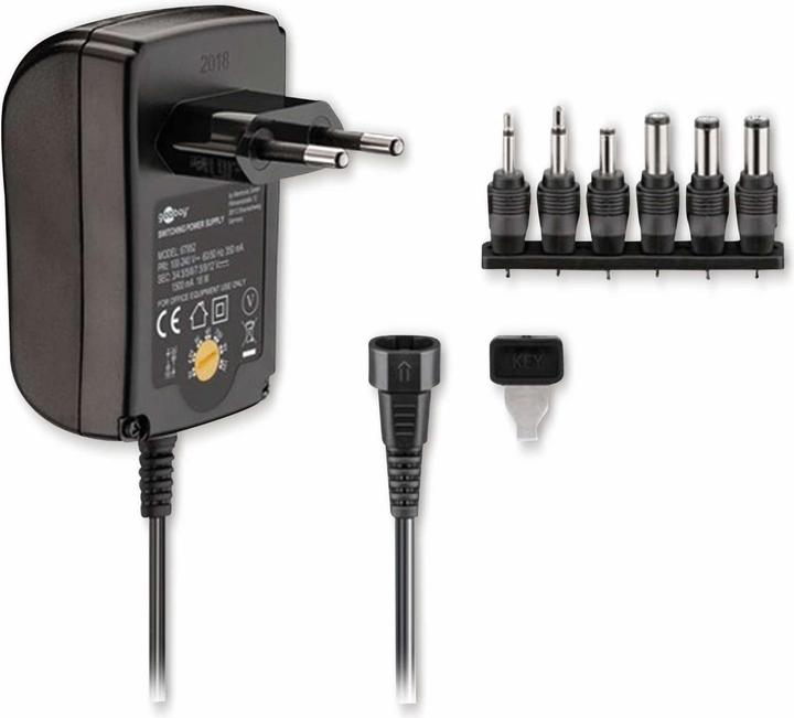 Actual product image Goobay 3 V 12 V universal power supply