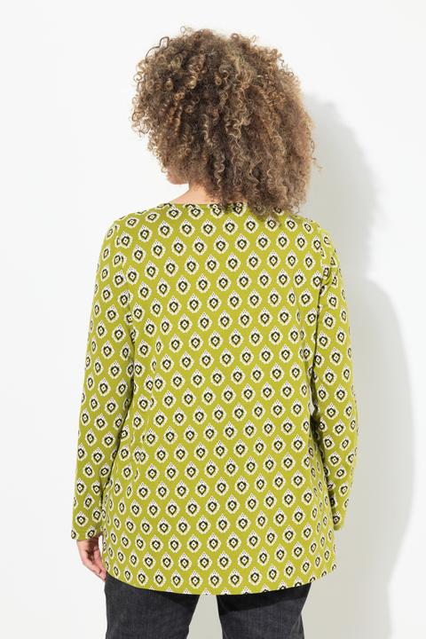 Produktbild Ulla Popken Shirt, Zierfalten, A-Linie, V-Ausschnitt, Langarm (62)