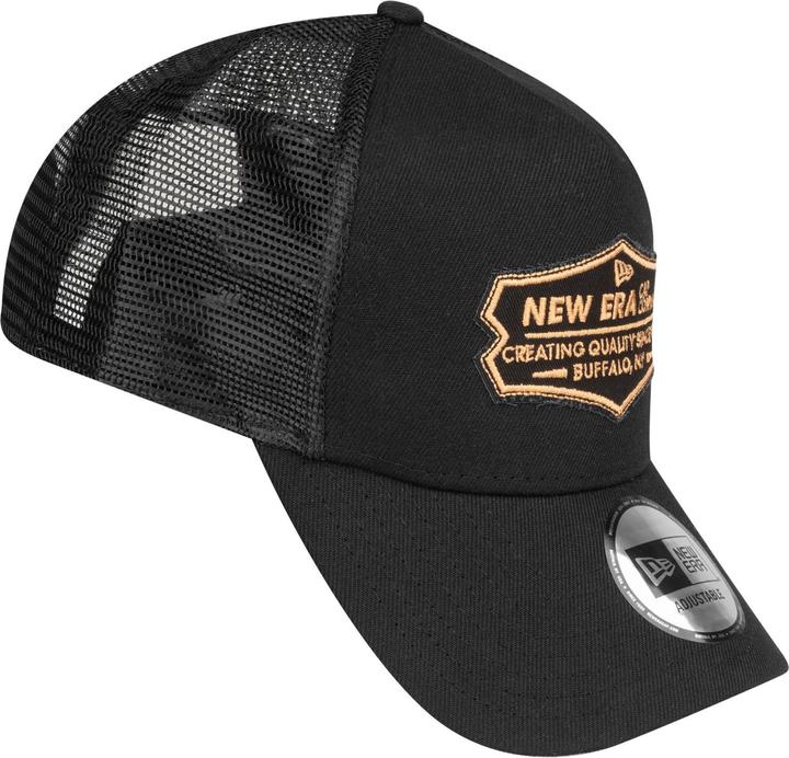 Produktbild New Era Adjustable Trucker Cap - RETRO PATCH schwarz / khaki (One Size)
