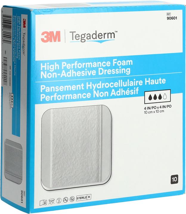 Produktbild 3M Tegaderm High Performance Foam Schaumkompresse 10x10cm non adhäsiv 10 Stk