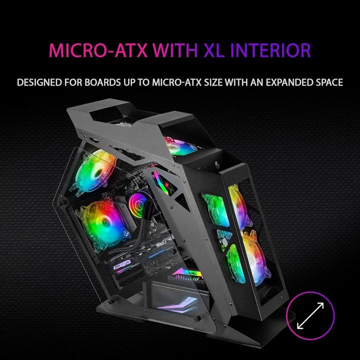 Image du produit Mars Gaming Boitier Mini Tour Micro Atx Mc61 RGB Avec Panneau Vitré (Noir) (mATX, Mini-ITX)