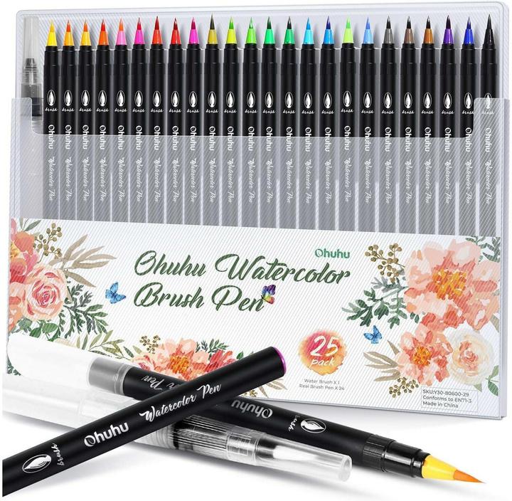 Ohuhu Watercolour brush pens (Multicoloured, 24 x)
