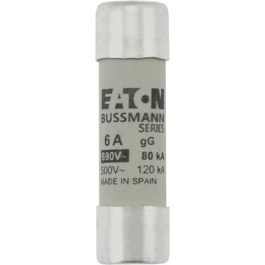 10x Eaton, Sicherung, Sicherungseinsatz, Niederspannung, 6 A, AC 690 V, 80 kA, 14 x 51 mm, gL/gG, IEC C14G6 (Feinsicheru...
