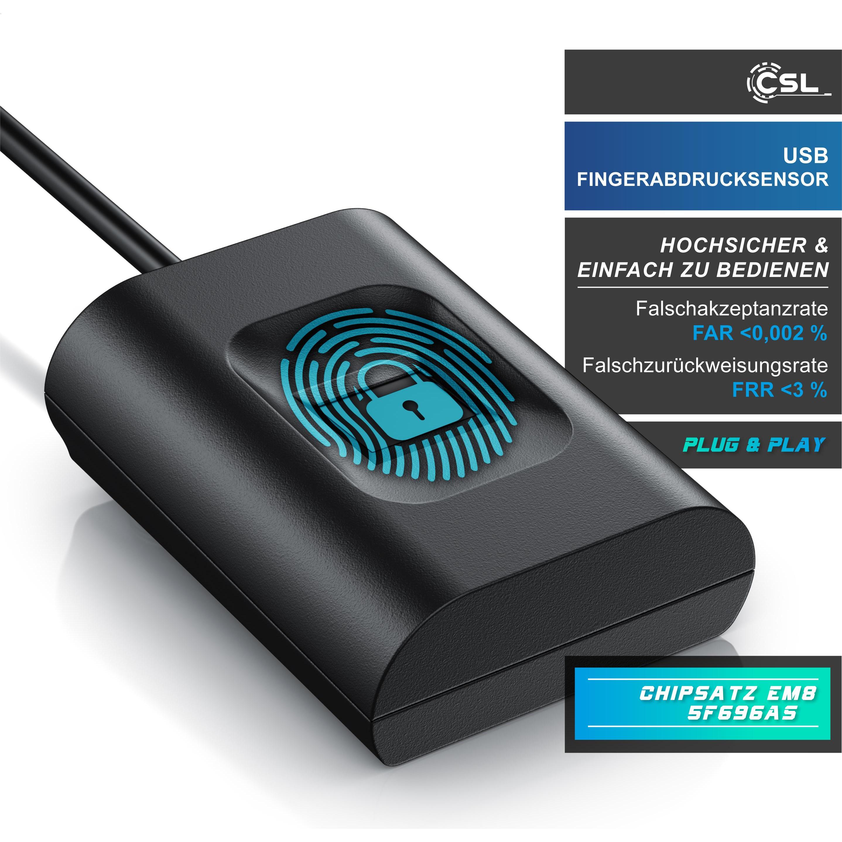 USB Fingerabdruckleser - 10 Finger Speicherbar Für Windows & Android