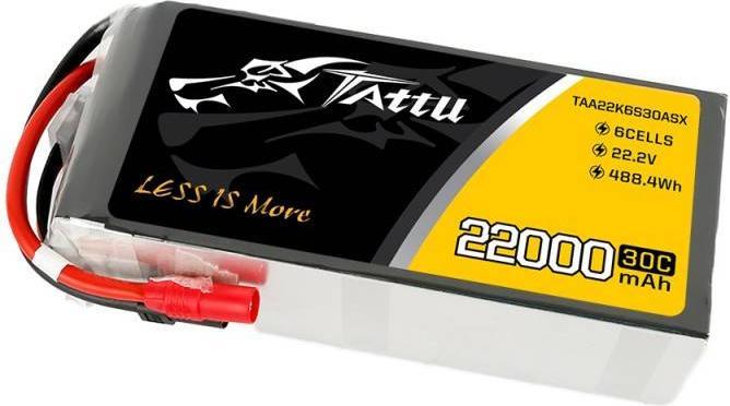 Actual product image Tattu Accumulator 22000mAh 22.2V 30C 6S1P LiPo AS150+XT150 (22.20 V, 22000 mAh)