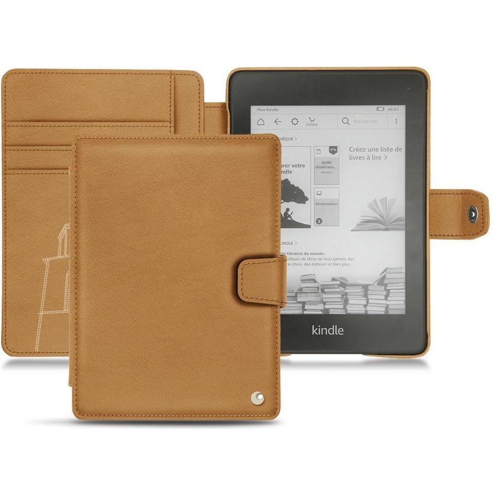 Noreve Lederschutzhülle Wallet (Kindle Paperwhite 2018), eReader Zubehör, Braun