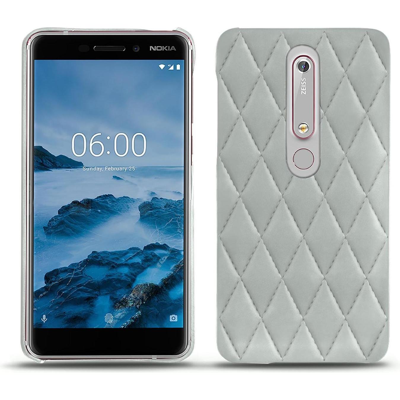 Noreve Lederschutzhülle (Nokia 6 (2018)), Smartphone Hülle, Grau
