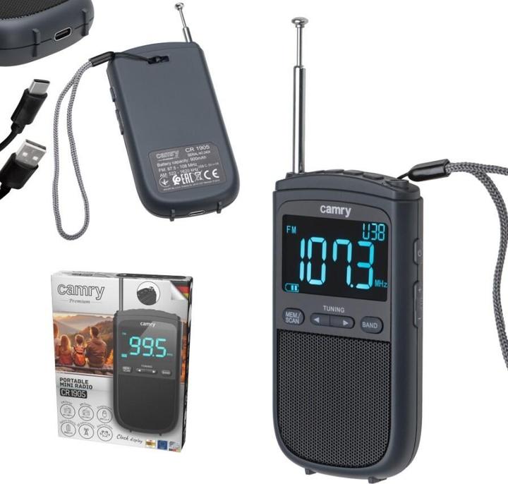 Produktbild Camry Interactive solution | Portable mini radio | CR 1905 | Alarm function | Black (AM, FM)