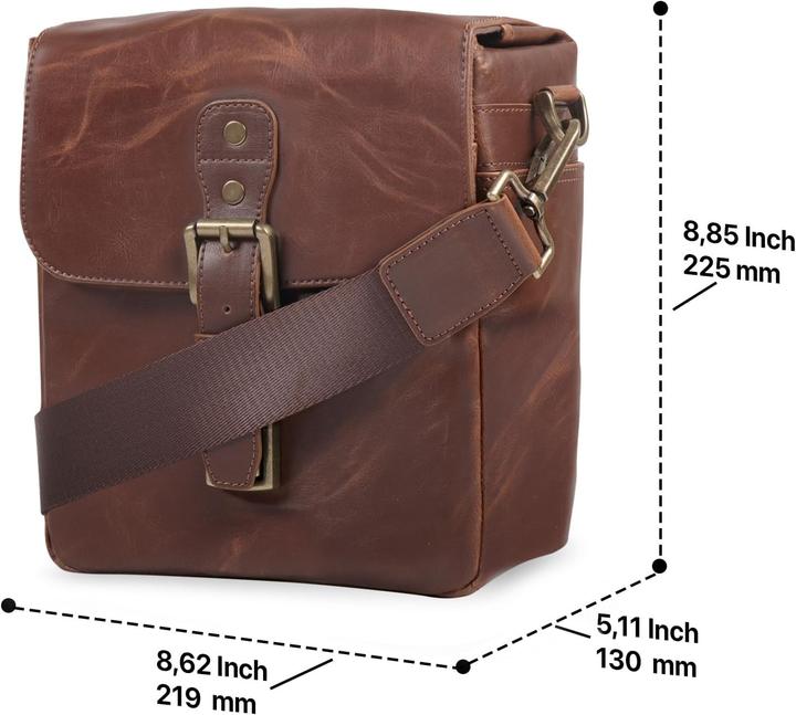 Produktbild MegaGear Ledertasche für Kamera (Kamera Schultertasche)