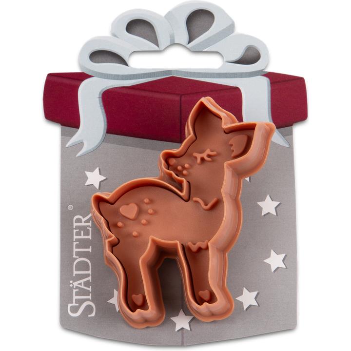 Actual product image Städter Embossed cookie cutter on card deer 7.5 cm plastic