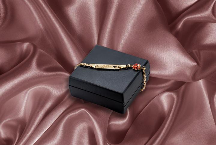 Produktbild JGZ ID-Bracelet Marienkäfer mit Gravur (14 cm, 9 Karat Gold 375)