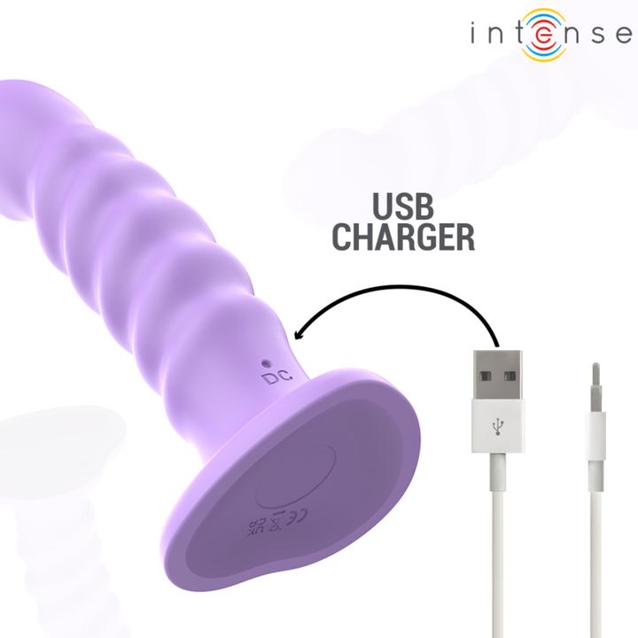 Immagine prodotto Intense Vibratore Brenda Taglia M Design A Spirale 10 Vibrazioni Viola Telecomando