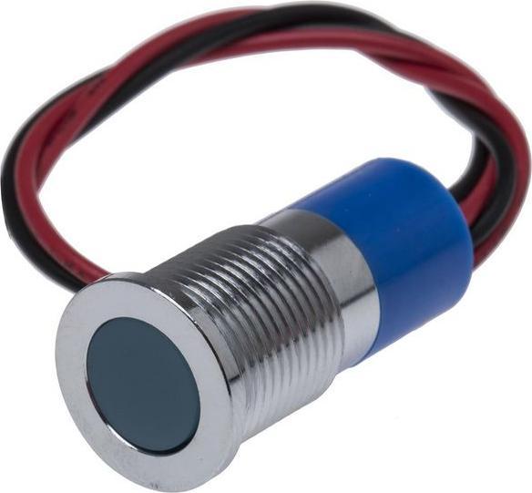 Produktbild RS PRO 14mm flush satin chr LED wires,blu 24Vdc