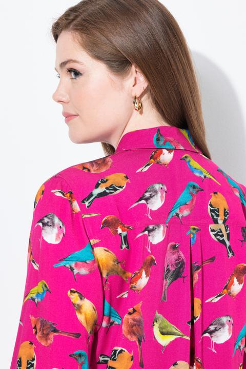 Produktbild Ulla Popken Hemdbluse, Vögel, Hemdkragen, Langarm (42, 44)