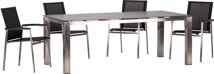 Produktbild Acamp Set 4x AURIS Stapelsessel + AURIS Tisch 200x100cm (200 x 100 x 75 cm)