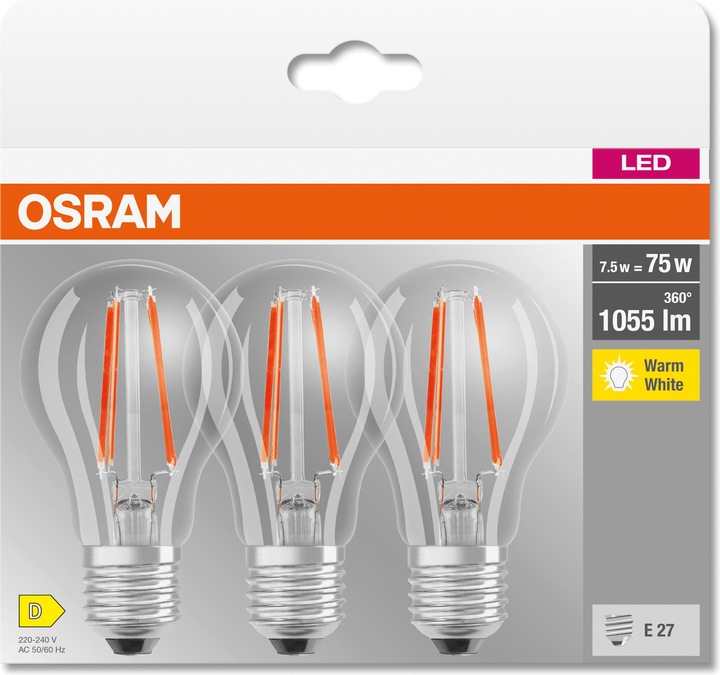 Produktbild Osram Led Base Classic A (E27, 7.50 W, 1055 lm, 10 x, D)