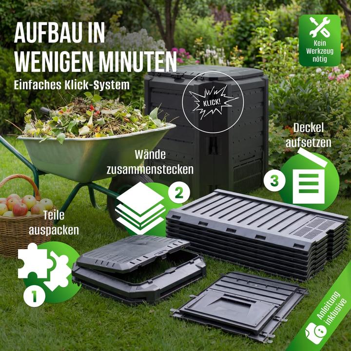 Actual product image Deuba Modular two-chamber compost bin 800L black (800 l)