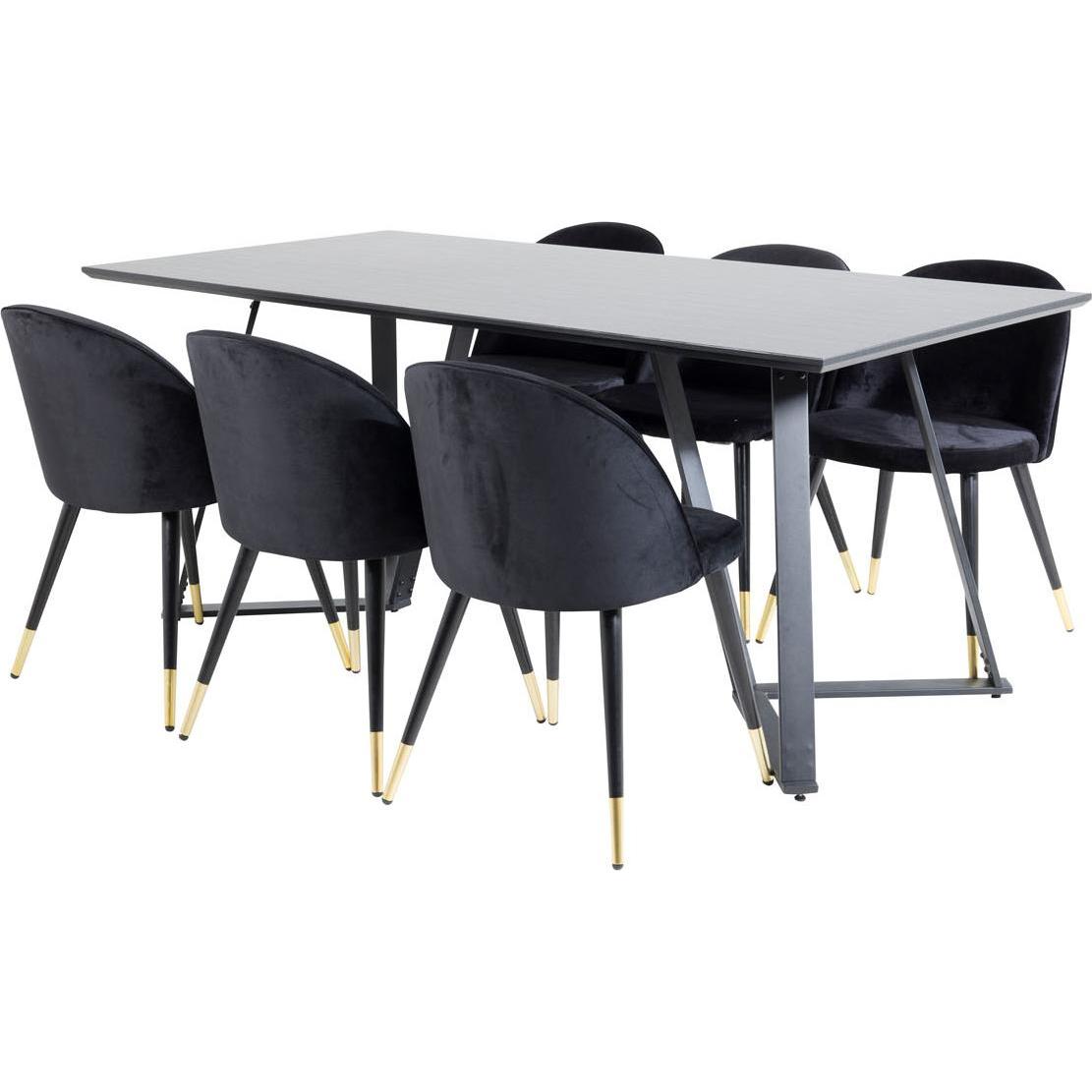 Ebuy24, Esstisch, Essgruppe Marina 23 (7-teilig) (90 x 90 x 75 cm)