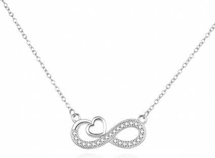 Agato Infinity Love Romantic Silver Necklace AGS1573/47
