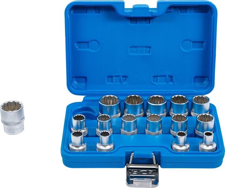 BGS Steckschlüssel-Einsatz-Satz Zwölfkant 12,5 mm (1/2") SW 8 - 24 mm 16-tlg. (12.5 mm)