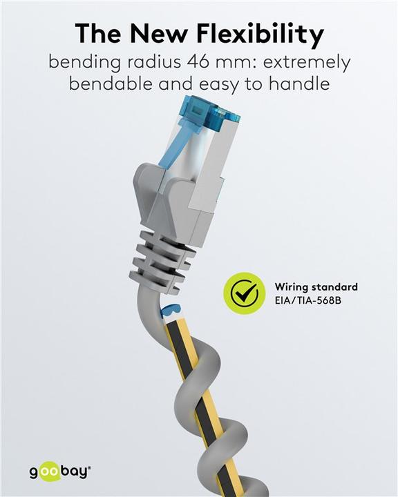 Produktbild Goobay CAT 6A Patchkabel S/FTP PiMF, grau (PiMF, S/FTP, CAT6a, 30 m)