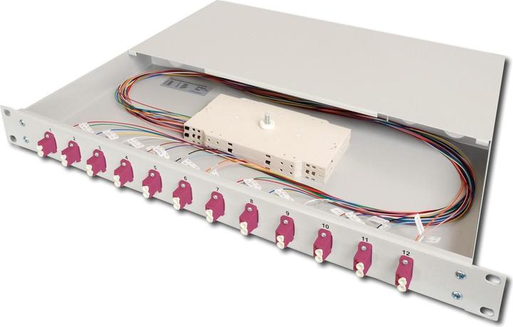 Productafbeelding Digitus Uitbreidbare glasvezel - splitterbox 1U Uitgerust met 12xLC duplex incl. M 25 schroefsplicecassette