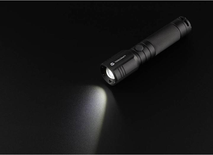 Actual product image Toolcraft SMD LED torch adjustable battery operated 300 lm 121 g (14.30 cm, 300 lm)