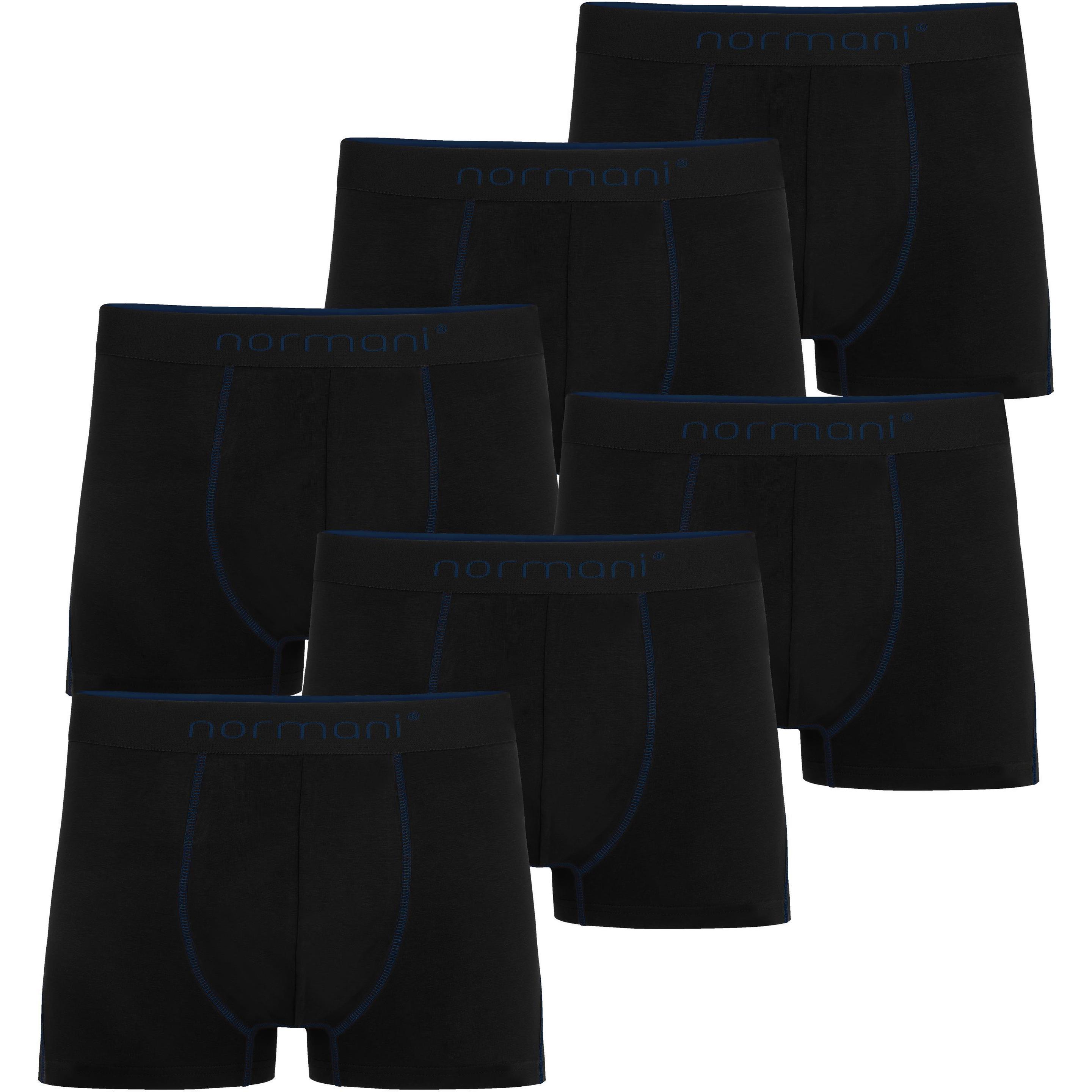 Normani, Herren, Unterhosen, 6 Herren Baumwoll-Boxershorts, Blau, (4XL, 6er Pack)