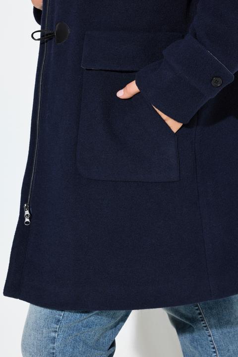 Actual product image Ulla Popken Toggle Button Wool Blend Duffle Coat (50, 52)