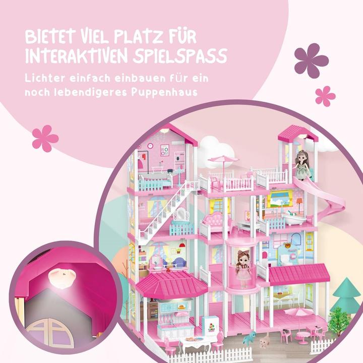 Produktbild Hermex Puppen Haus Stube Möbel Spielzeug Spielhaus Villa Residenz Schloss