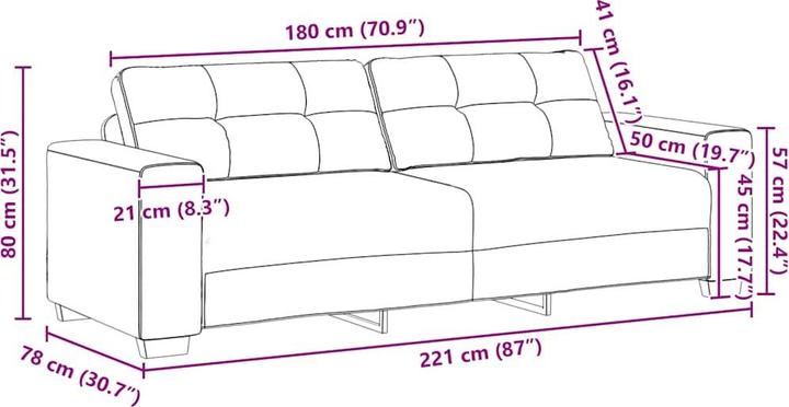 Produktbild vidaXL 3-Sitzer-Sofa (3-Sitzer)