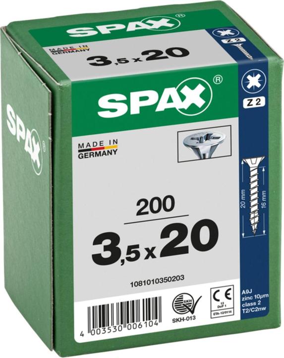 Produktbild Spax Senkmultikopf Kreuzschlitz Z2 Vollgewinde Wirox (200 Schrauben pro Stück)