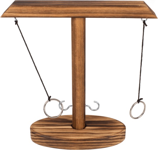 Immagine prodotto Ootb Gioco di bevute con lancio di anelli in legno da 25 cm, inclusi 2 bicchieri da shot