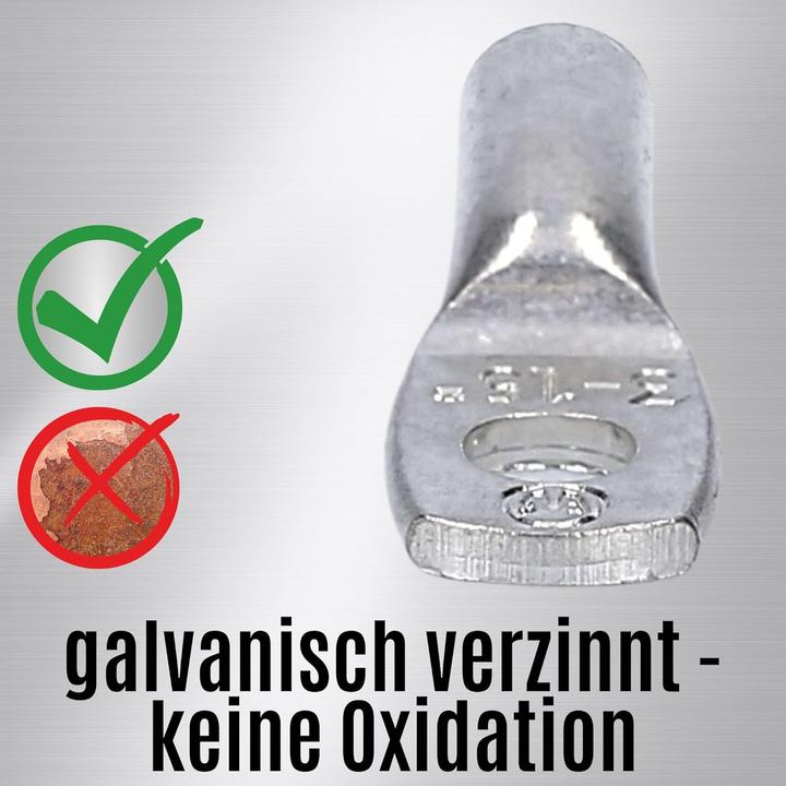 Produktbild Kalitec 10 Stück HR1-3 Handelsübliche Rohrkabelschuhe 1,0-1,5mm² M3 I ohne Sichtloch I Made in Germa