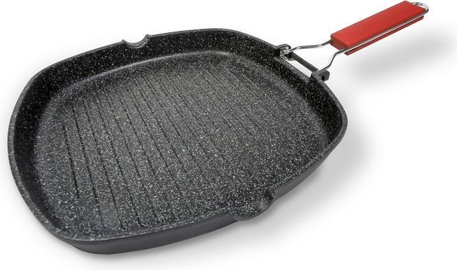 Actual product image Moneta Grill pan 28 x 28 cm Pro Grill with Folding Handle Also for Induction (Grill pan, Aluminium)