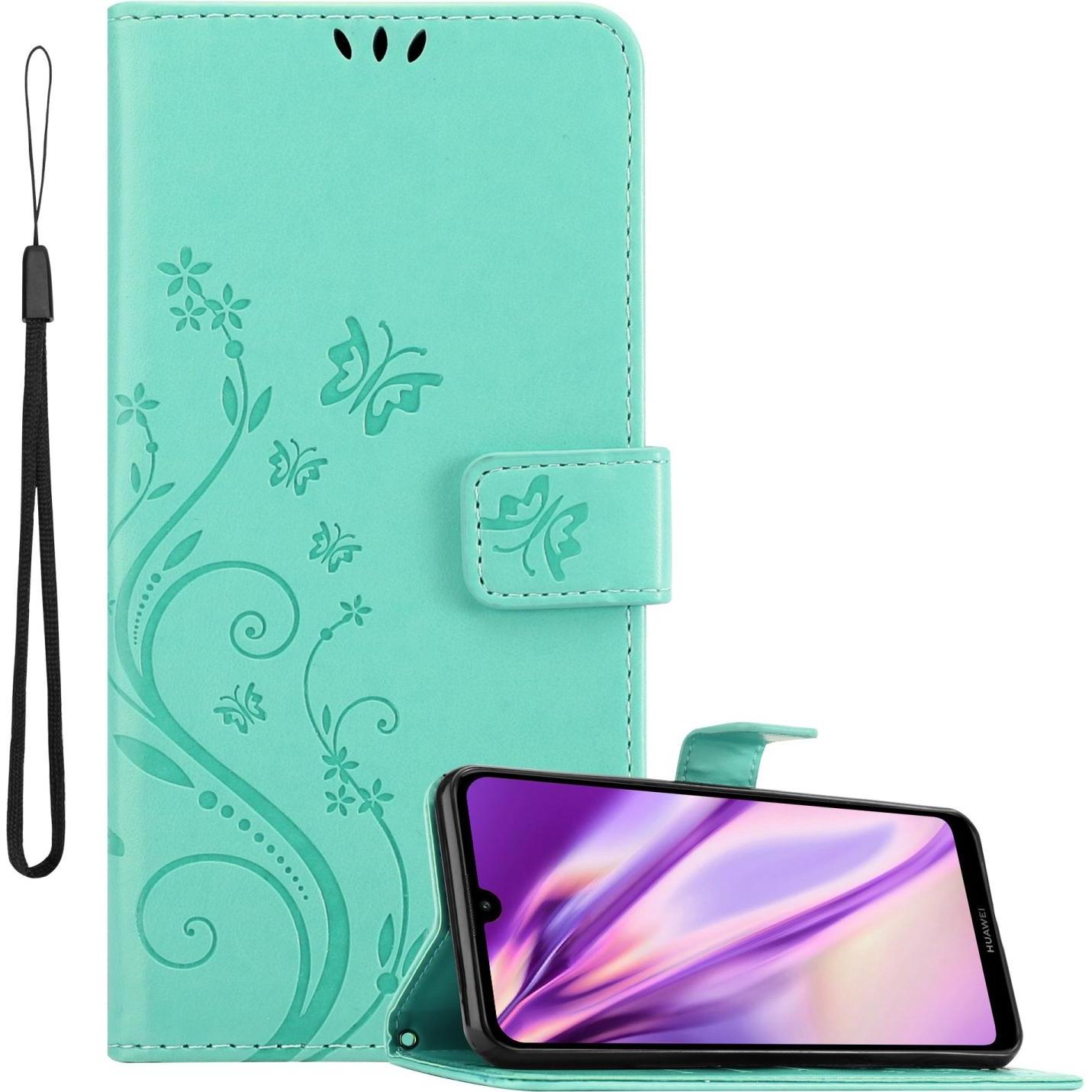 Thumbnail - Cadorabo Flower Book Hülle für Huawei Y7 2019 / Y7 PRIME 2019 (Huawei Y7 (2019), Huawei Y7 Prime (2019)), Smartphone Hül...